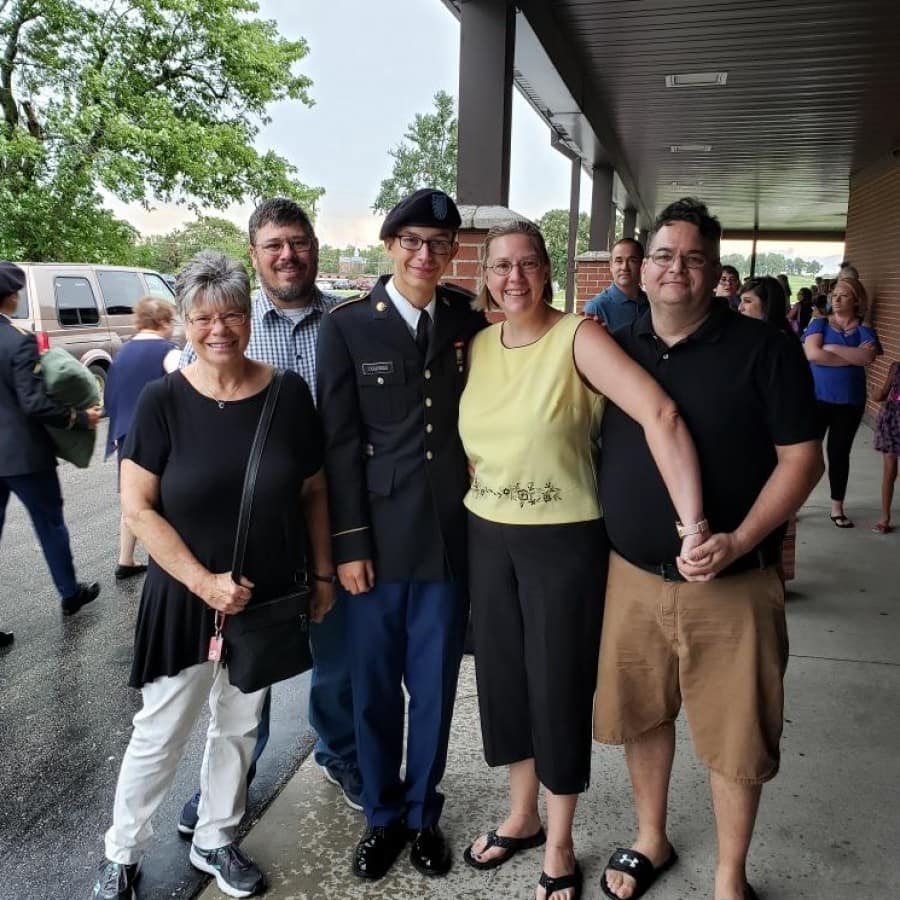 Weston Douvakis is celebrating his title of Soldier after Basic Combat Training with this family.